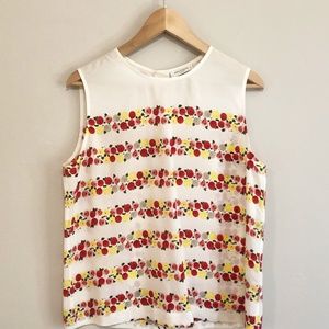 Equipment Femme Floral Silk Tank Size L